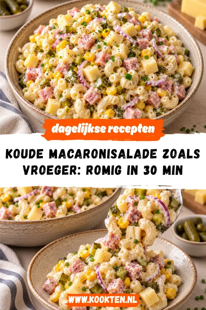 koude macaronisalade zoals vroeger receptfoto van het gerecht