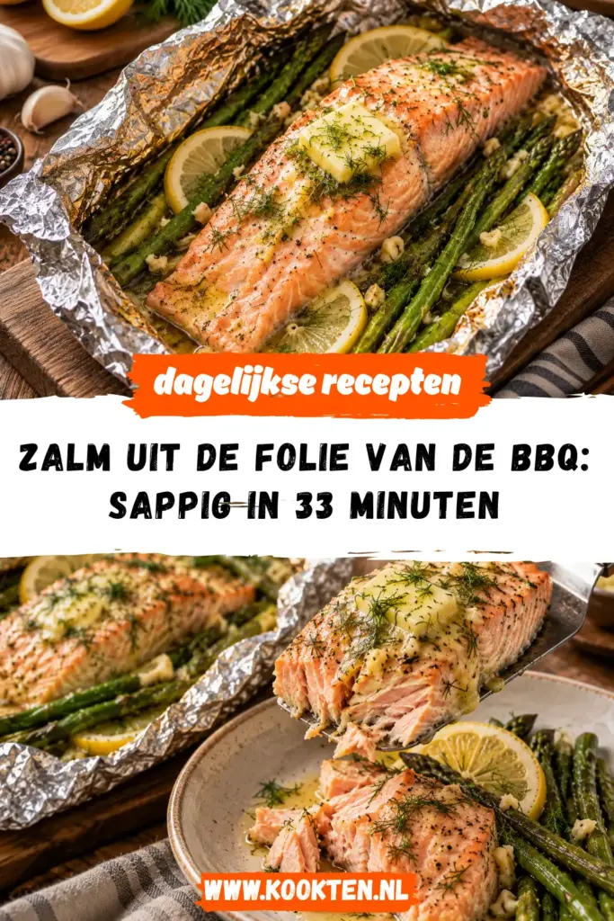 zalm uit de folie van de BBQ receptfoto van het gerecht
