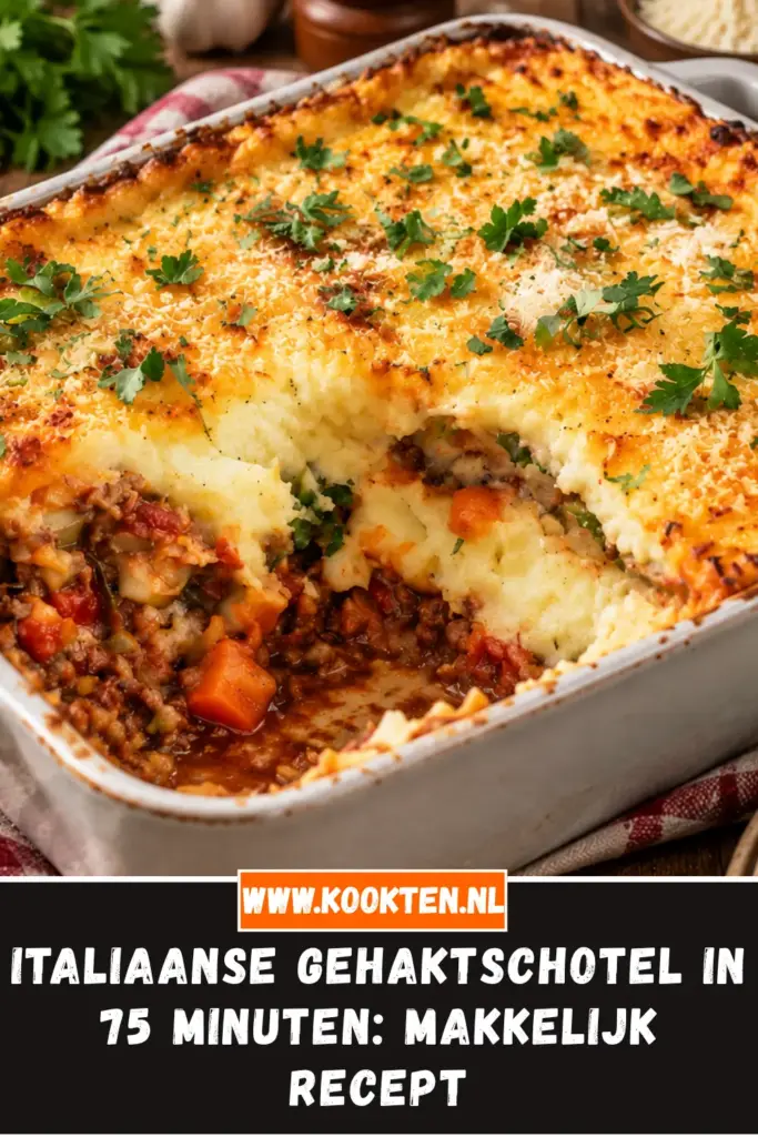 Italiaanse gehaktschotel van dichtbij op het bord