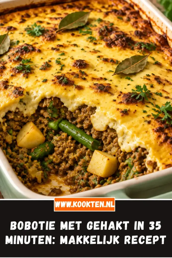 bobotie van dichtbij op het bord
