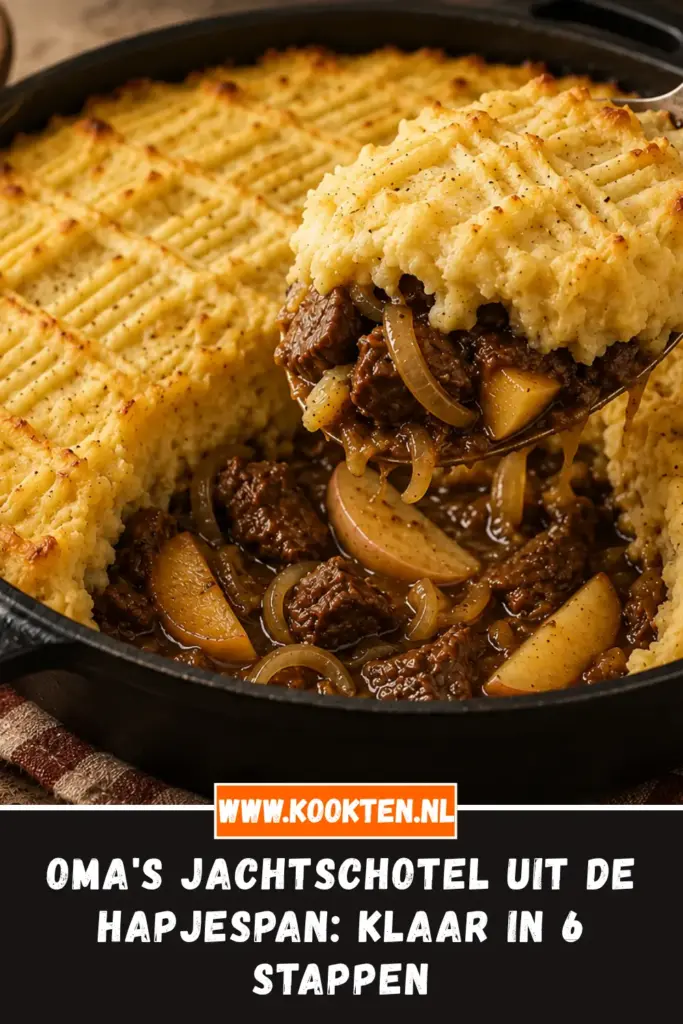 OMA'S JACHTSCHOTEL UIT DE HAPJESPAN van dichtbij op het bord