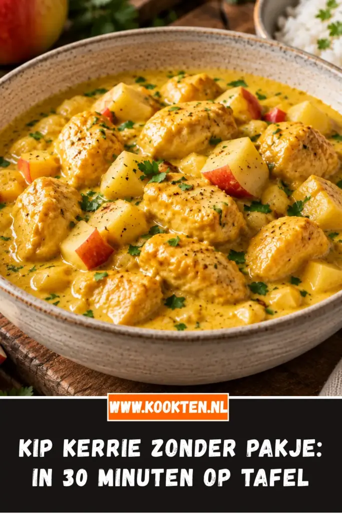 kip kerrie zonder pakje van dichtbij op het bord