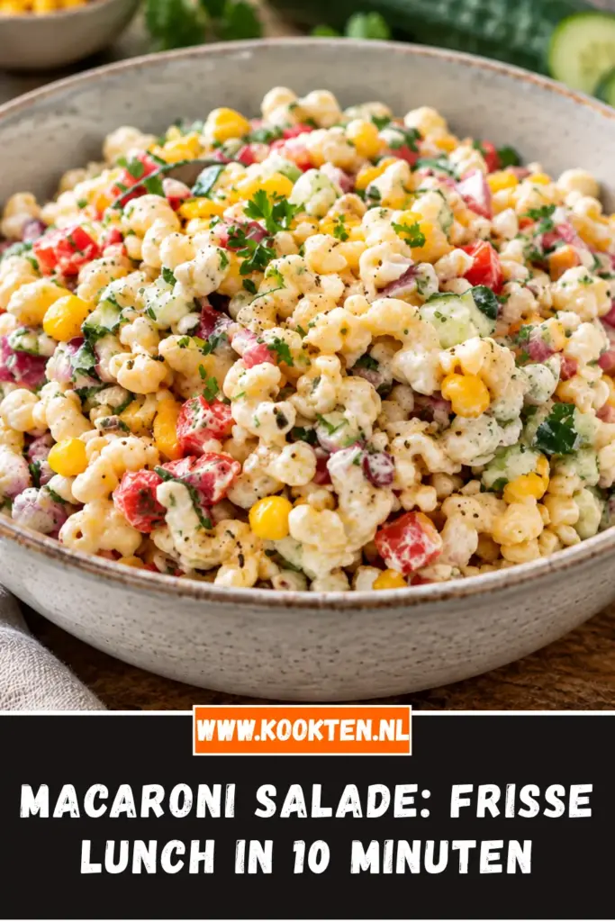 macaroni salade van dichtbij op het bord