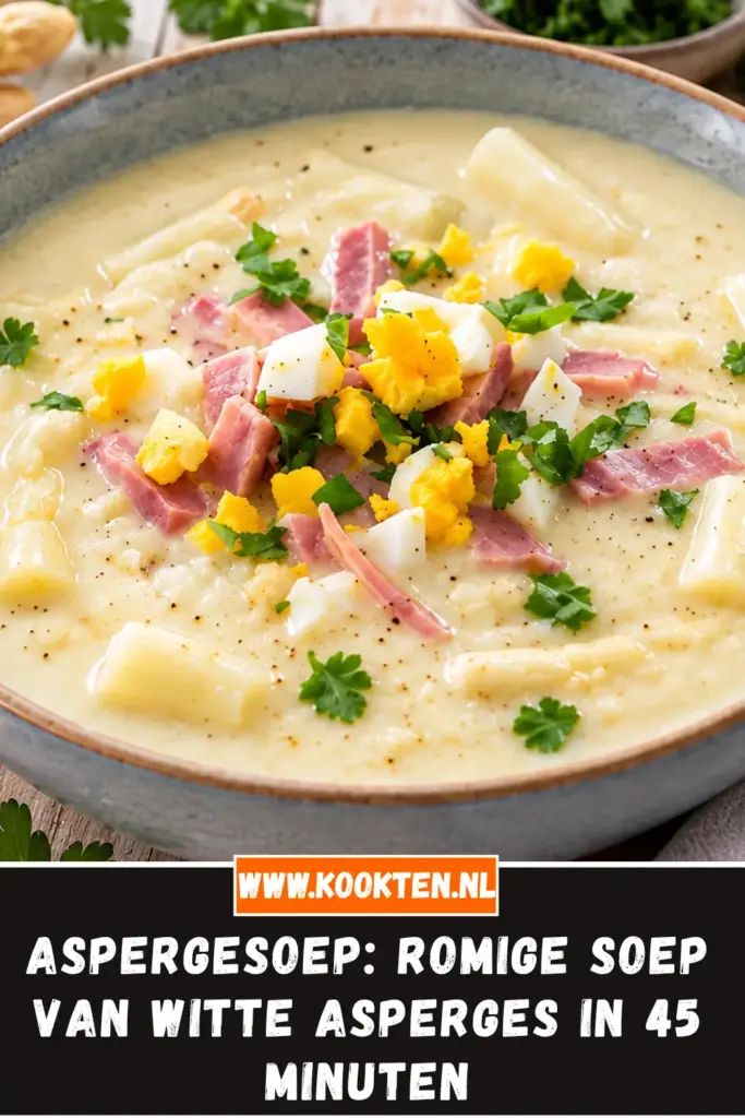 aspergesoep van dichtbij op het bord