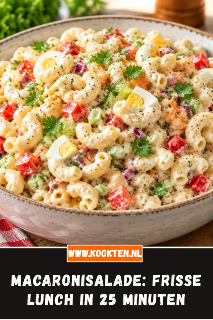 macaronisalade van dichtbij op het bord