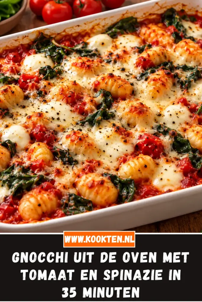 gnocchi uit de oven van dichtbij op het bord