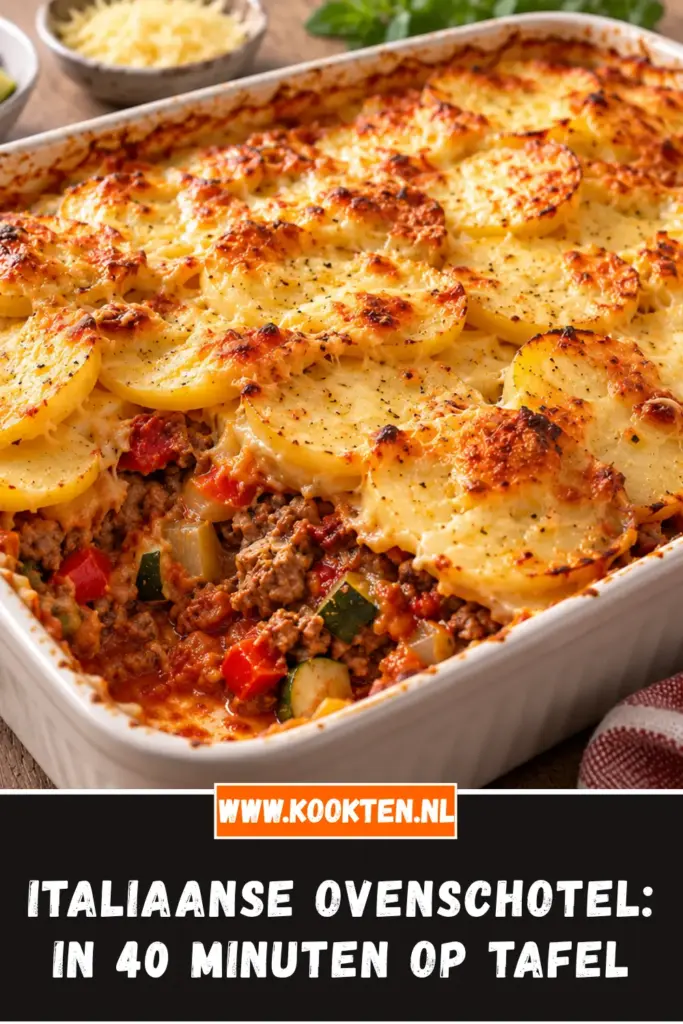 Italiaanse ovenschotel van dichtbij op het bord