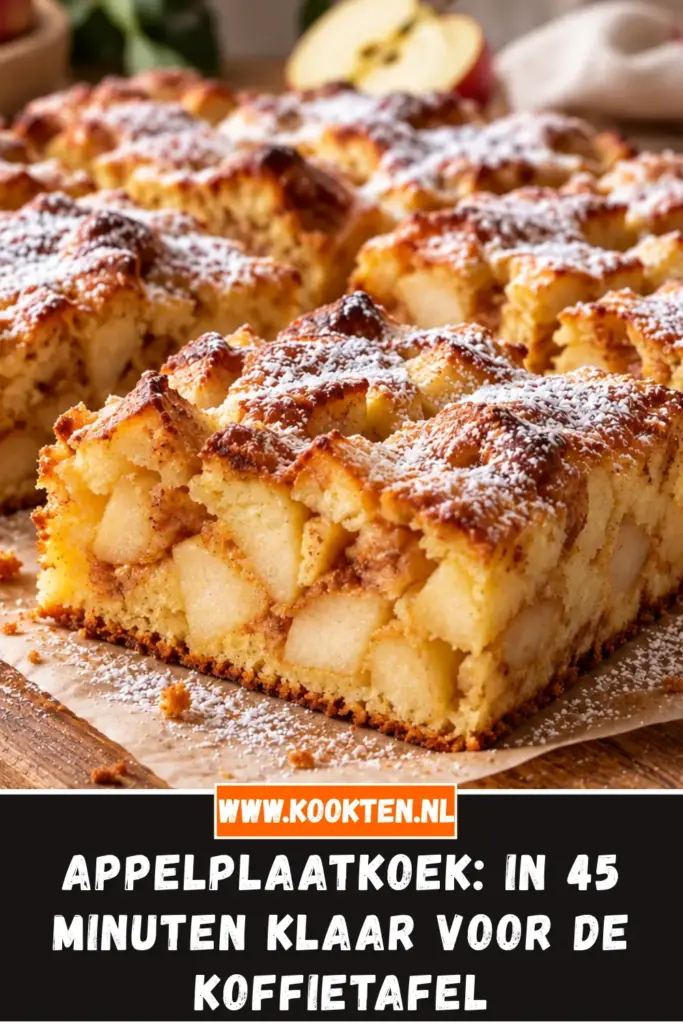 appelplaatkoek van dichtbij op het bord
