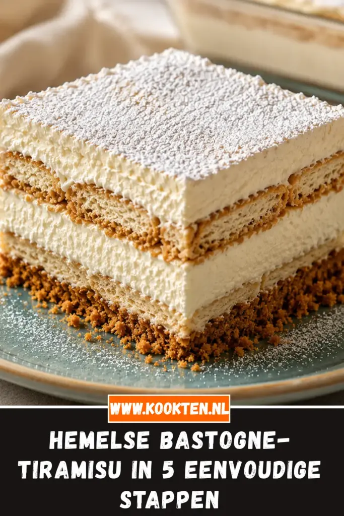 HEMELSE BASTOGNE-TIRAMISU van dichtbij op het bord