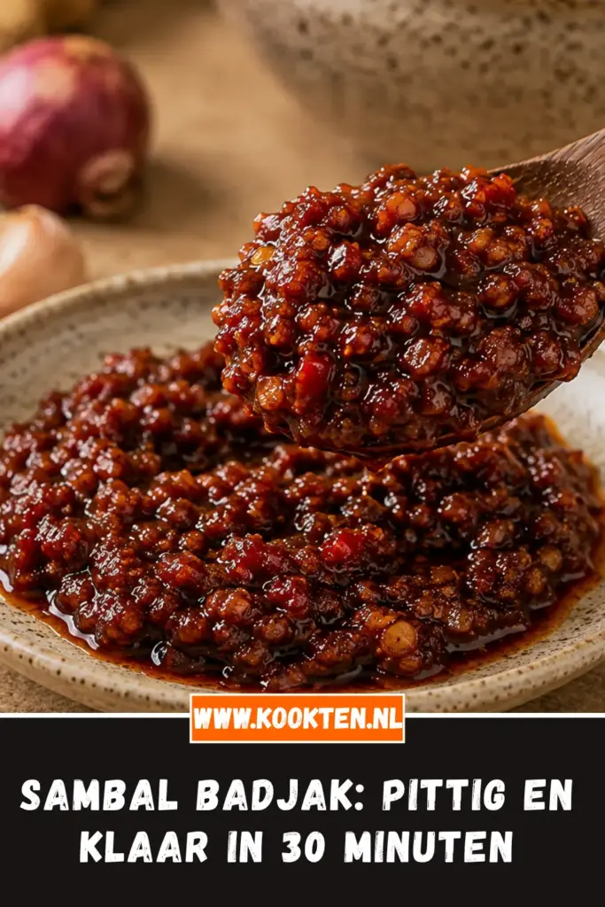 SAMBAL BADJAK van dichtbij op het bord