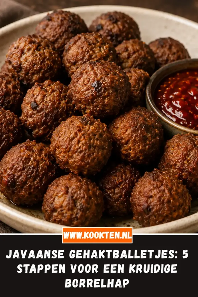 JAVAANSE GEHAKTBALLETJES van dichtbij op het bord