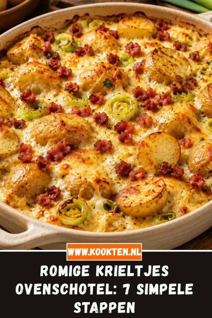 romige krieltjes ovenschotel van dichtbij op het bord