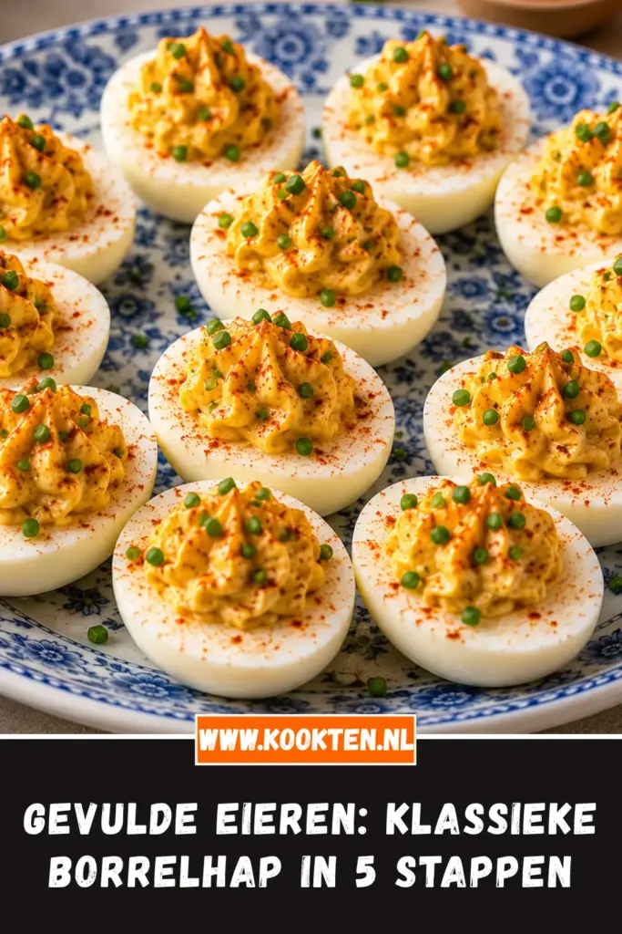 GEVULDE EIEREN van dichtbij op het bord