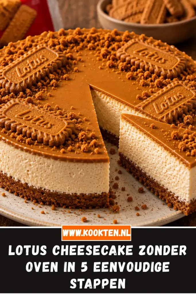 LOTUS CHEESECAKE ZONDER OVEN van dichtbij op het bord