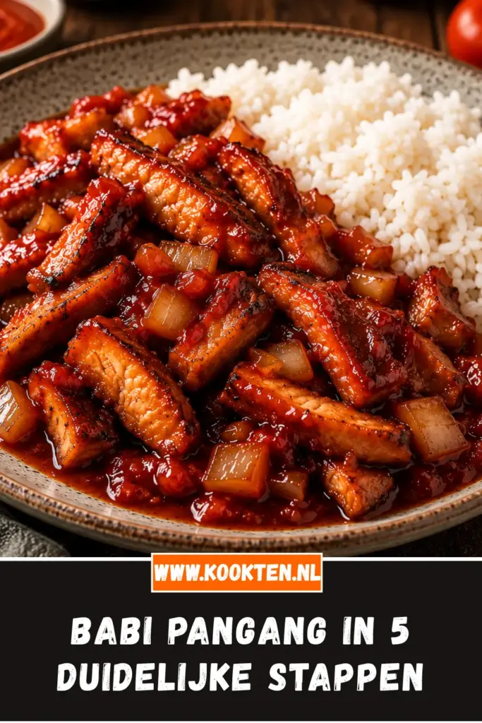 Babi Pangang 🍅 met krokant varkensvlees, zoetzure tomatensaus en rijst