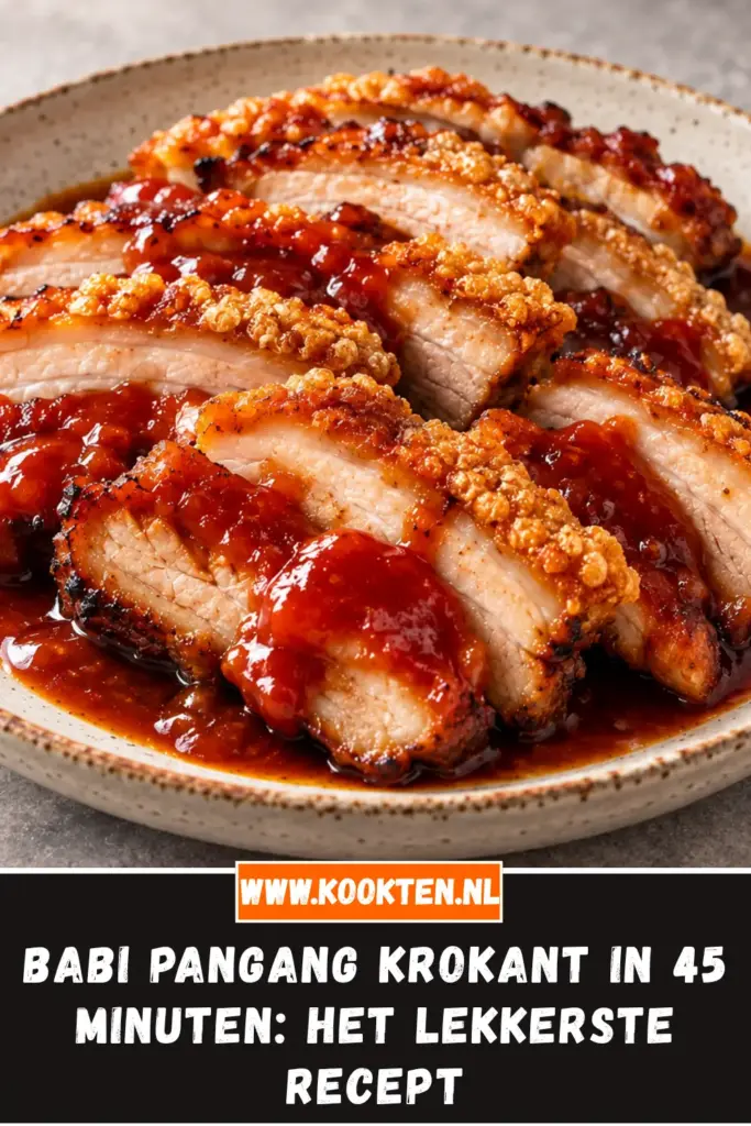 babi pangang krokant van dichtbij op het bord