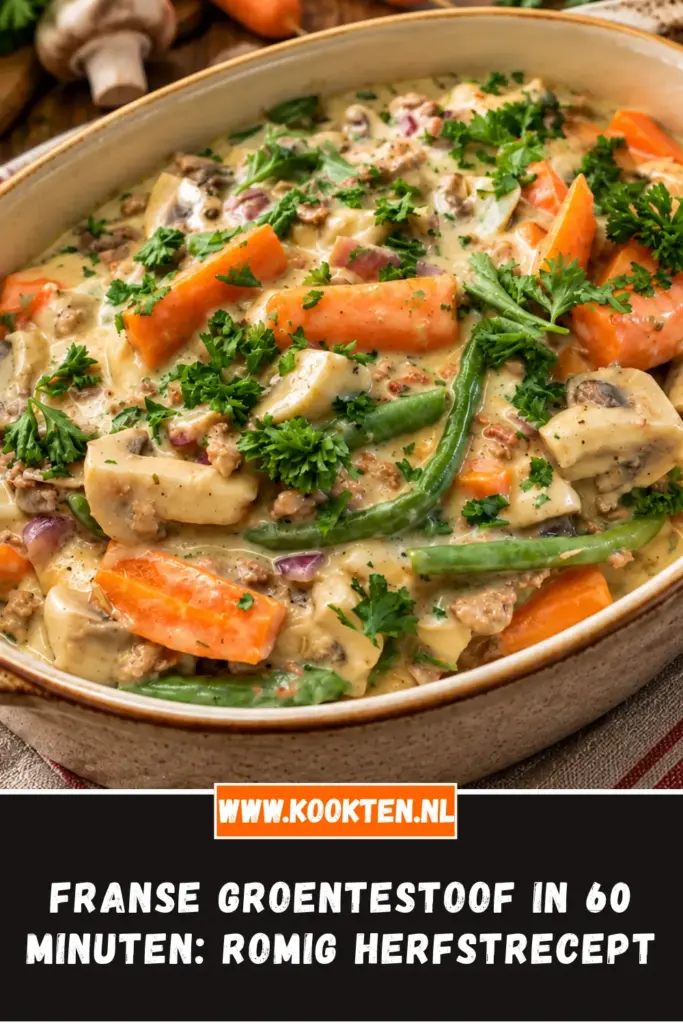 Franse groentestoof van dichtbij op het bord