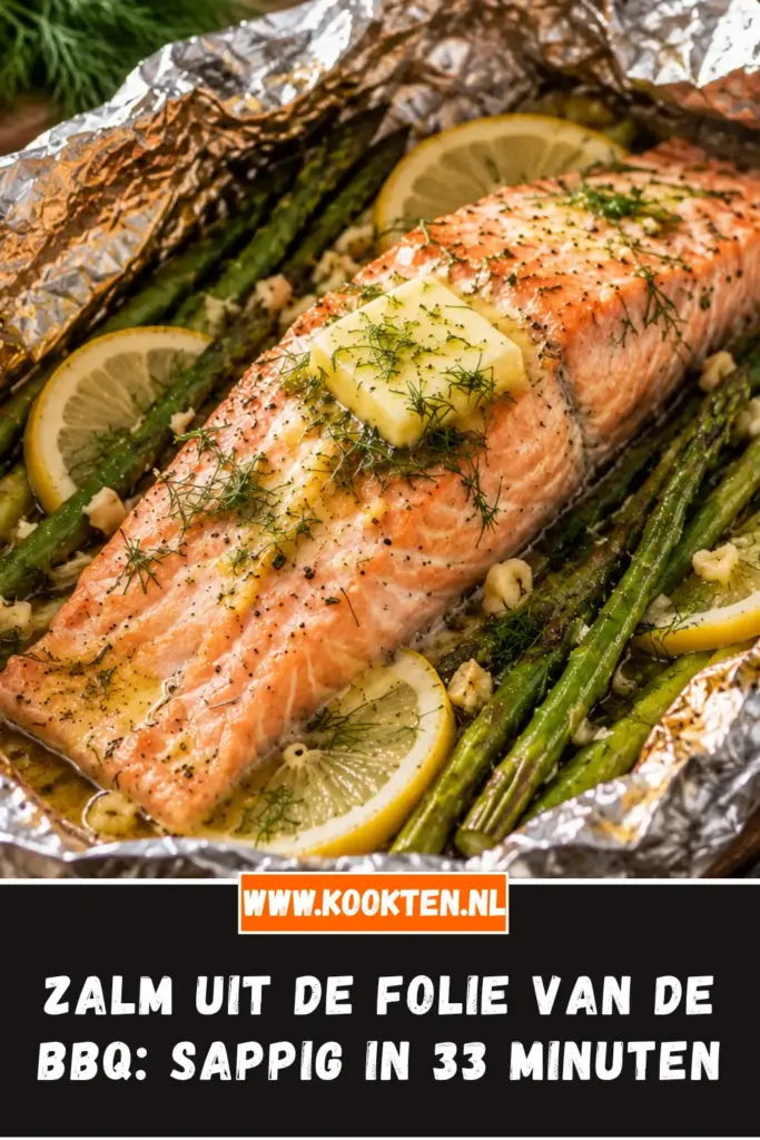 zalm uit de folie van de BBQ van dichtbij op het bord